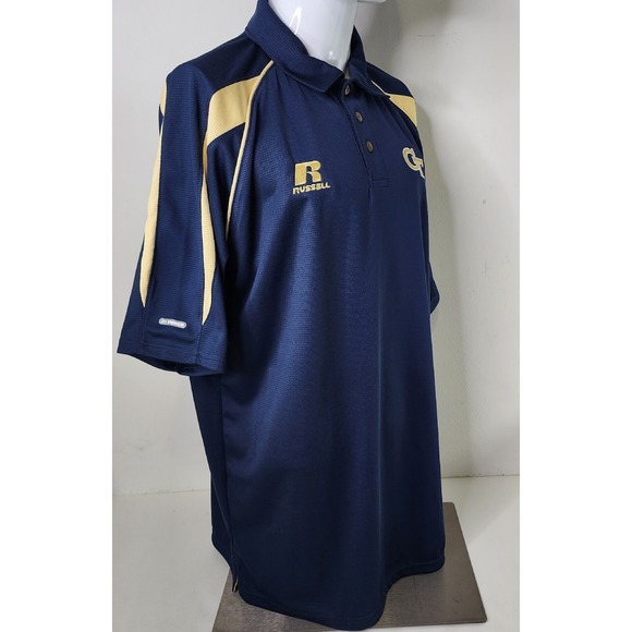 Georgia Tech Polo Mens Size XL Navy Russell Dri Power Gameday Team Issue Shirt - Picture 4 of 14